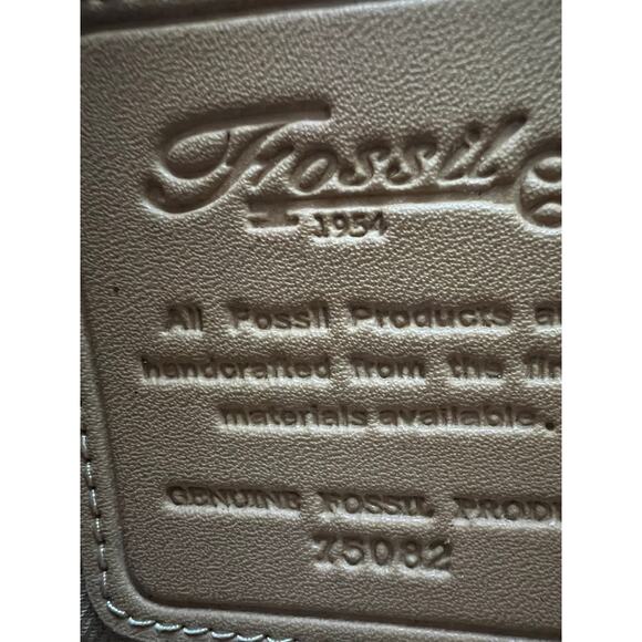 Fossil Small Weave Pattern Leather Trim Bag (missing strap) - Picture 6 of 6